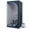 Portable Black Full Size Steam Sauna tent–Personal Home Spa, with Steam Generator, Remote Control, Foldable Chair, PVC pipes. Easy to Install