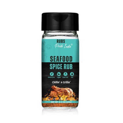 Pride of India Seafood Spice Rub 2.3 oz (65 gm) w/ Convenient Dual Sifter Cap Savory Salty All Purpose Seasoning | Used for Grilling Marinating Broil Pride of India Seafood Spice Rub 2.3 oz (65 gm) w/ Convenient Dual Sifter Cap Savory Salty All Purpose Seasoning | Used for Grilling Marinating Broil