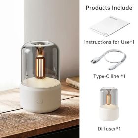 Portable Mini Aroma Diffuser USB Air Humidifier Essential Oil Night Light Cold Mist Maker Sprayer For Home Gift Air Two Enhancing Spacecraft Superior (Color: White)